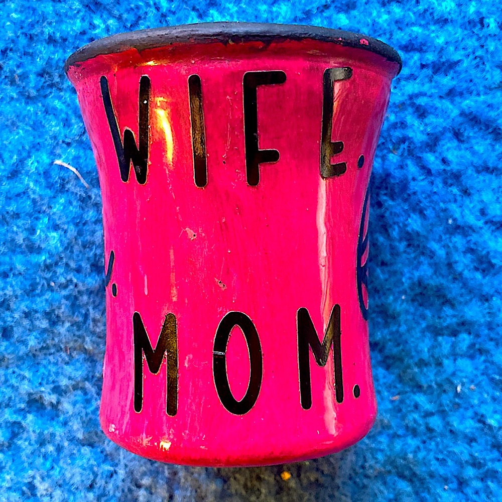 Glow in the dark Mom Wife Fighter breast cancer candle